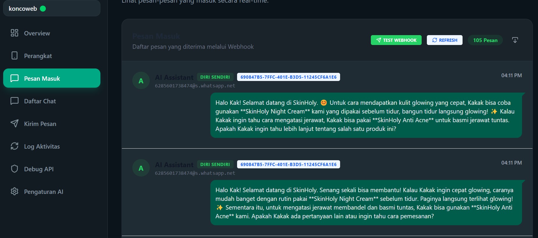 Template Bot Whatsapp  AI Studio 6