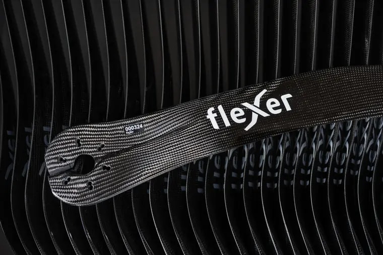 The carbon weave of a finished blade.