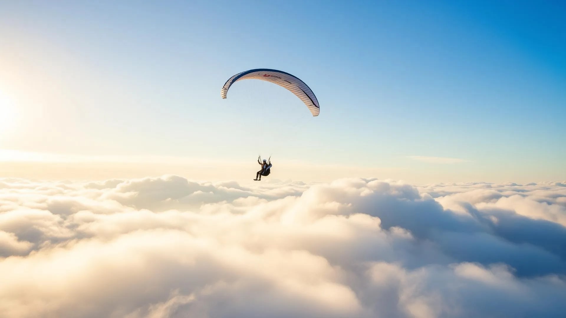 Paragliding Above the Cloud Layer