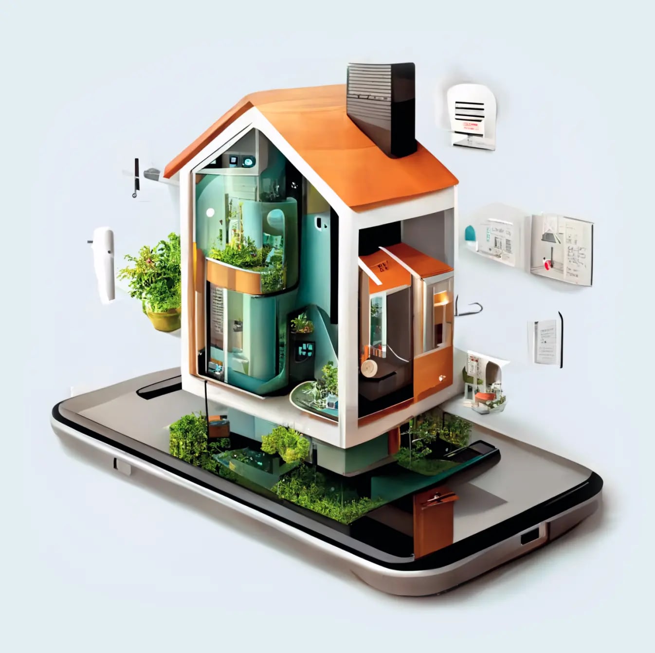 Un système domotique automatisant les volets, portes et la sonnette d'une maison