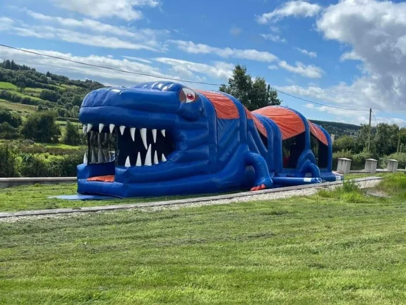 35 Ft Blue Dinosaur Obstacle Course Weekend Only