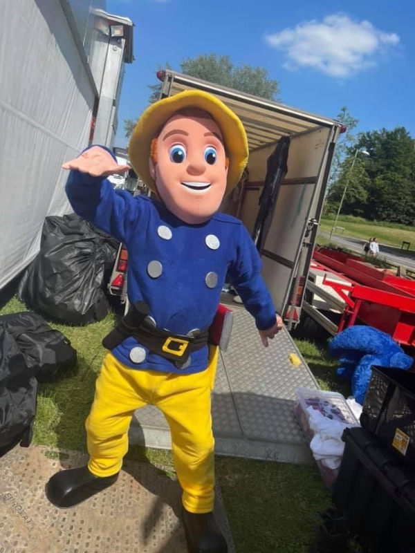 Fireman Sam Mascot Hire Inflatable & Mascot Hire in Bradford, Leeds