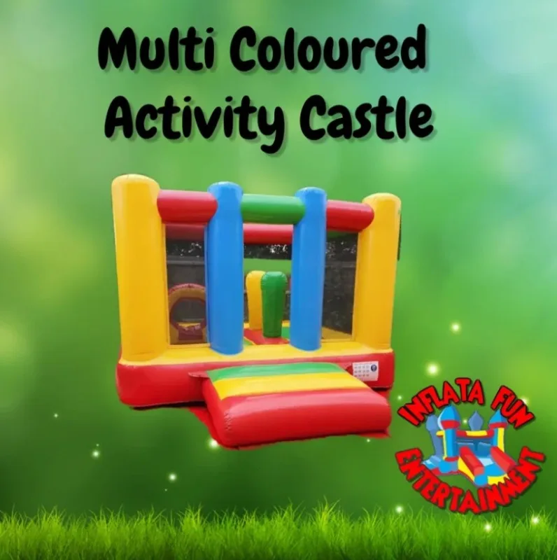 Multi Coloured Activity Castle - Inflata-fun | Bouncy Castle Hire ...