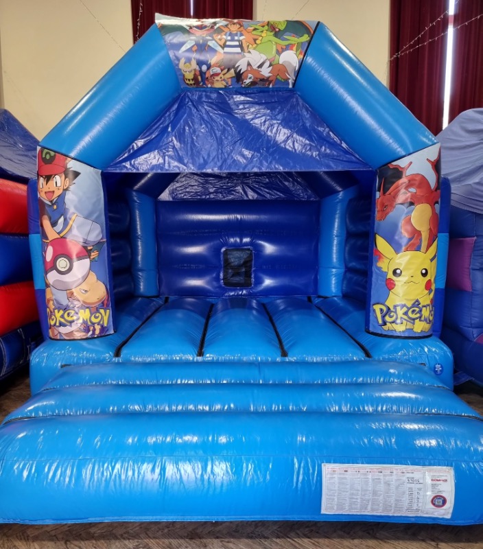 Blue Pokemon Bouncy Castle Inflatable and Soft Play Hire Redcar