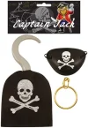 Pirate Hook, Earring And Eyepatch Set