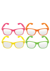 Clear Lens Glasses With Assorted Bright Coloured Frame (price Is For One)