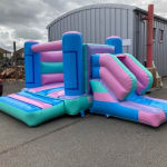 14 X17 H Frame Pink Green And Blue Slide Bounce Combi Castle