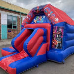 17x12x10ft High A Frame Red And Blue Front Slide Bounce Combi Castle