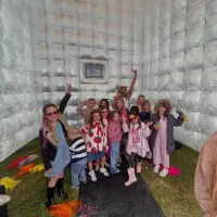 Party Tent Hire Gold Disco Cube