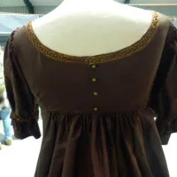 Brown Silk Regency Evening Gown
