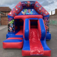 17x12x10ft High A Frame Red And Blue Front Slide Bounce Combi Castle
