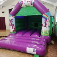 1b Green Unicorn A Frame Bouncy Castle