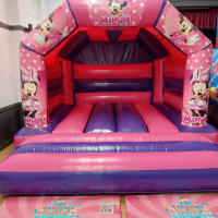 15x12ft Pink And Purple Minnie Mouse Theme Bouncy Castle