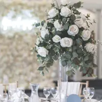 Foliage & White Rose Centrepiece