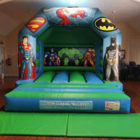 Children's Superhero Bouncy Castle Inflatable For Hire In Nottingham
