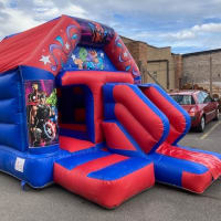 17x12x10ft High A Frame Red And Blue Front Slide Bounce Combi Castle