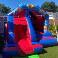 Red Party Combi Bouncy Castle And Slide Weekend