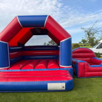 Wide Red And Blue Bouncy Castle 12ft X 15ft