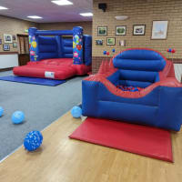 Blue And Red Ball Pit And Air Juggler