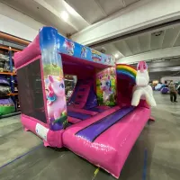 3d Unicorn Kingdom Bouncy Castle With Slide