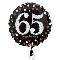 18 Inch Black And Gold Milestone Birthday Foil Balloons