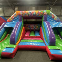 Double Slide Party Theme Bouncy Castle