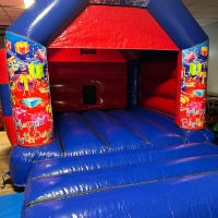 11ft X 15ft Red And Blue Happy Birthday Bouncy Castle Hire