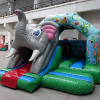 3d Elephant Combo Bouncy Castle