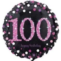 18 Inch Black And Pink Sparkling Celebration Balloons