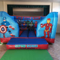 Children's Indoor Superhero Bouncy Castle Inflatable For Hire In Nottingham