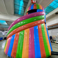 10ft Platform Neon Disco Helter Skelter Slide