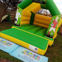 11ft X 15ft Football Themed Bouncy Castle - Green