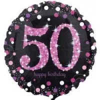 18 Inch Black And Pink Sparkling Celebration Balloons