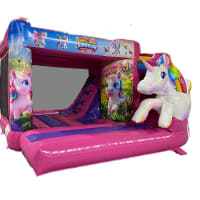 3d Unicorn Kingdom Bouncy Castle With Slide