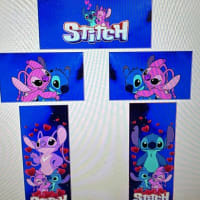 15x12ft Pink And Purple Stitch Theme Bouncy Castle