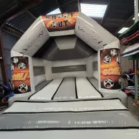 Grey And White A Frame Bouncy Castle Football