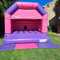 Pink And Purple Adult Disco Bouncy Castle