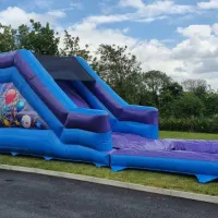 2 Part Energy Assault Course Blue And Purple With Pool