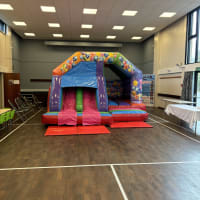 Twin Lane Slide Party Theme Bouncy Castle