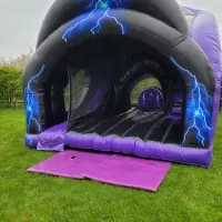 Lightning Theme Adult Bouncy Castle With Slide