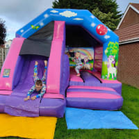 12ft X 15ft Childrens Unicorn Themed Bouncy Castle Slide Combo