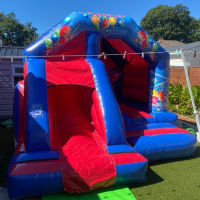 Red Party Combi Bouncy Castle And Slide