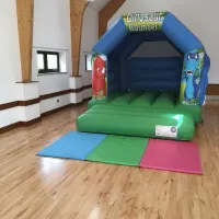 Blue And Green Bouncy Castle