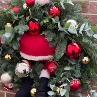 Santa Butt Christmas Door Wreath