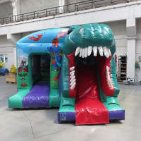 3d Dinosaur Combi Castle With Front Facing Slide