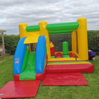 Multicoloured Inflatable Activity Castle With Slide