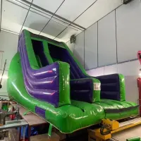 15ft Inflatable Mega Slide - Green And Purple