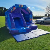 Blue Party Castle And Slide Combination