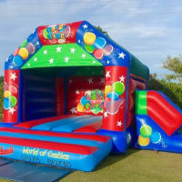 Adult Party Time Balloons Deluxe All Ages Bounce And Side Slide Castle 21ft Wide X 17ft Deep X 12ft Tall