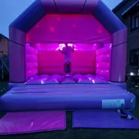 Pink And Purple Adult Disco Bouncy Castle